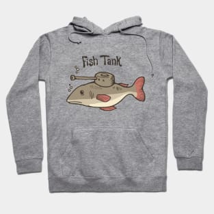 Fish Tank Fish wearing a tank turret on his body Hoodie